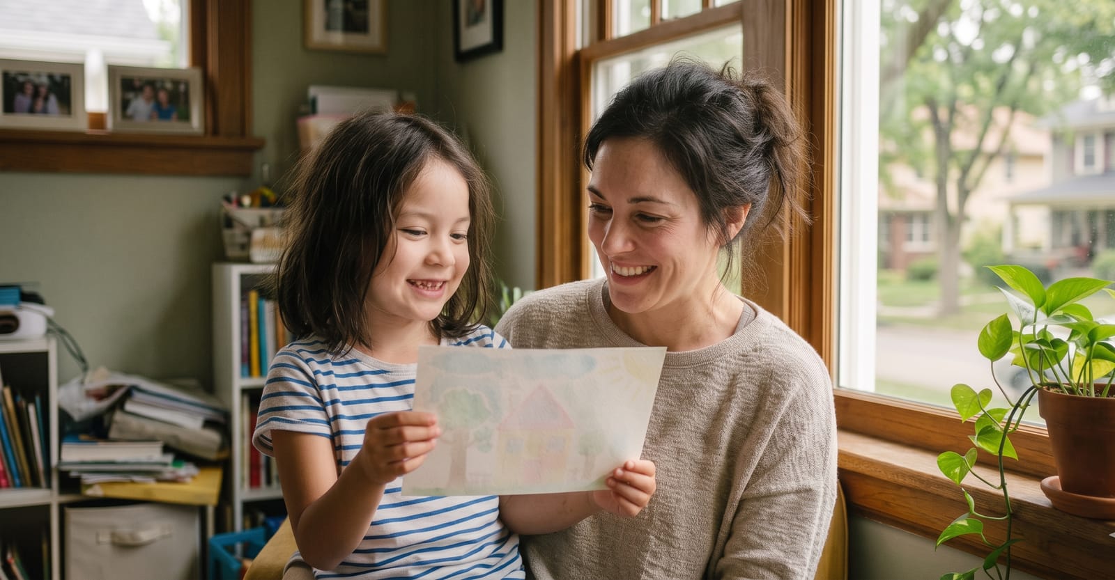 A Calabasas family relaxed together at home after their child's evaluation